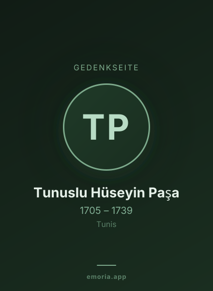 Gedenkportrait von Tunuslu Hüseyin Paşa