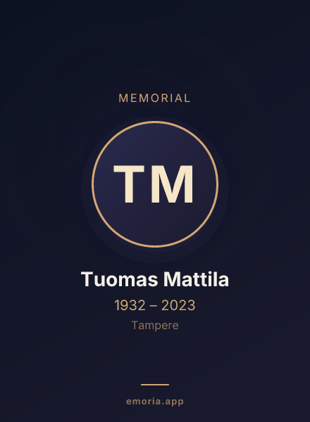 Memorial portrait of Tuomas Mattila