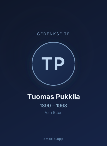 Gedenkportrait von Tuomas Pukkila