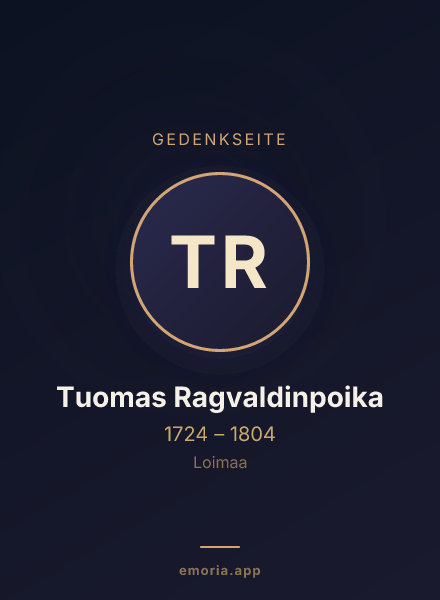 Gedenkportrait von Tuomas Ragvaldinpoika