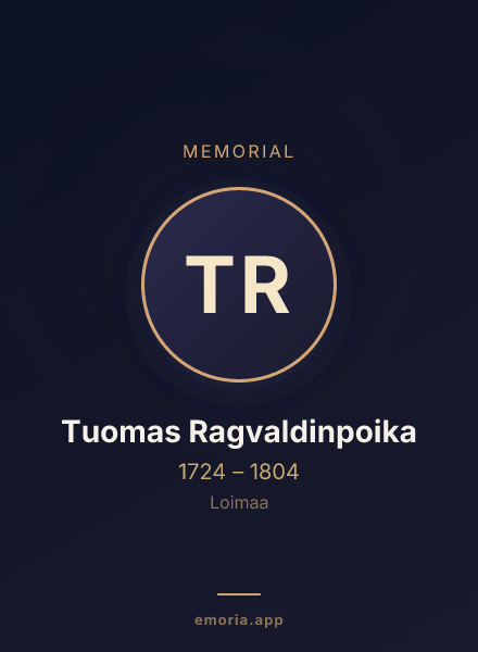 Memorial portrait of Tuomas Ragvaldinpoika