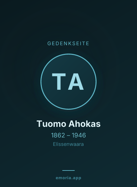 Gedenkportrait von Tuomo Ahokas