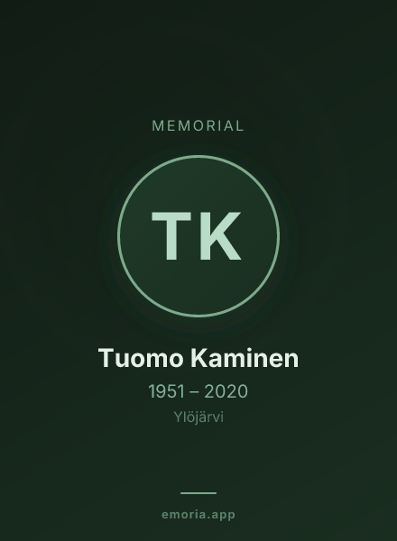 Memorial portrait of Tuomo Kaminen