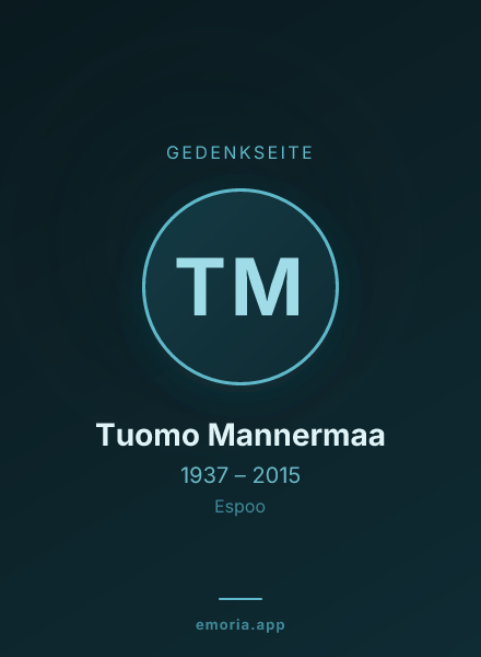 Gedenkportrait von Tuomo Mannermaa
