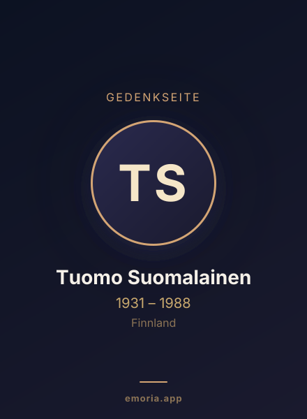Gedenkportrait von Tuomo Suomalainen