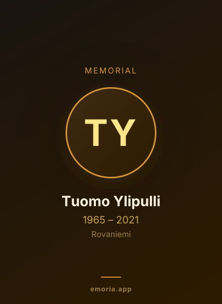 Memorial portrait of Tuomo Ylipulli