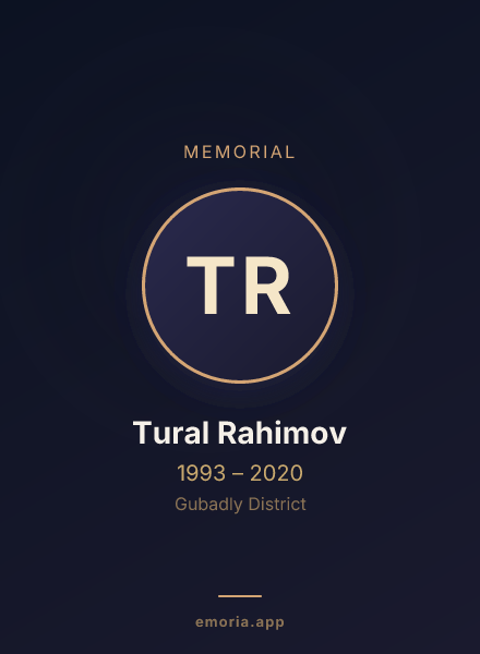 Memorial portrait of Tural Rahimov