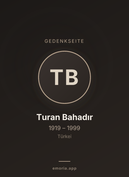 Gedenkportrait von Turan Bahadır