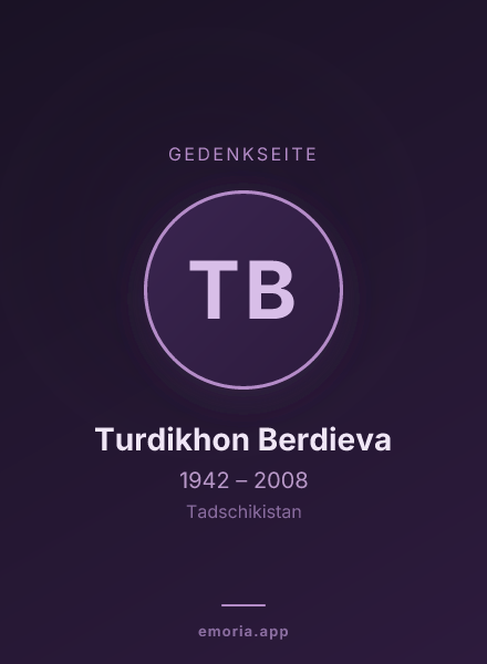Gedenkportrait von Turdikhon Berdieva
