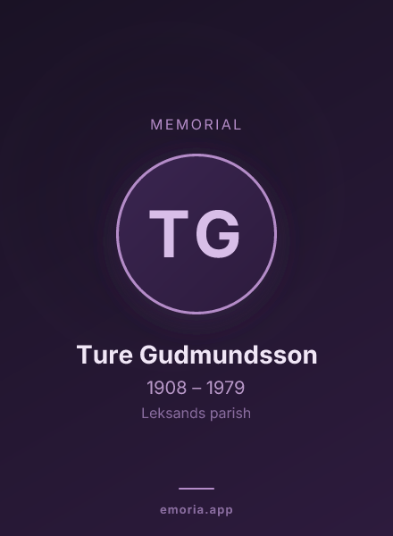 Memorial portrait of Ture Gudmundsson