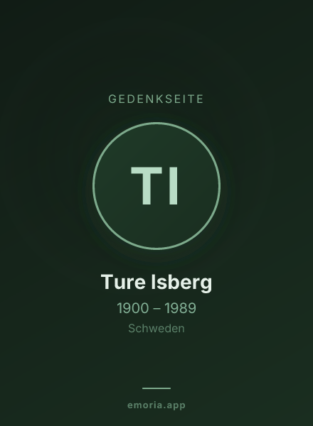 Gedenkportrait von Ture Isberg