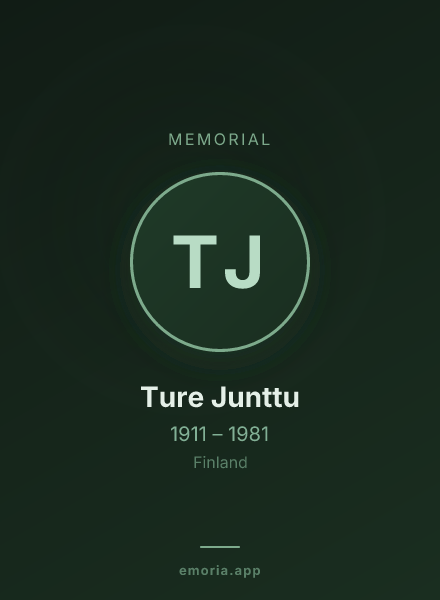 Memorial portrait of Ture Junttu