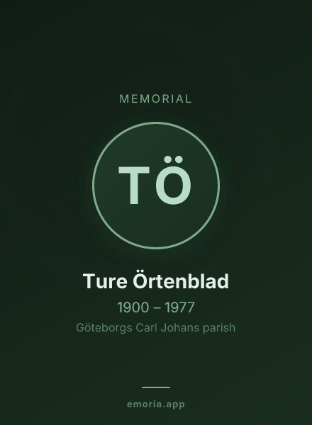 Memorial portrait of Ture Örtenblad