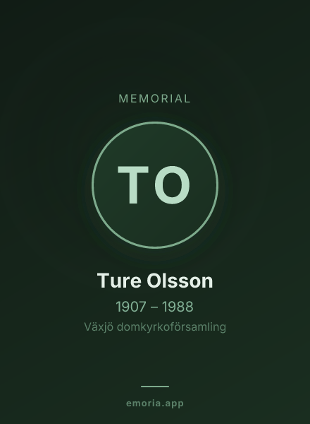 Memorial portrait of Ture Olsson