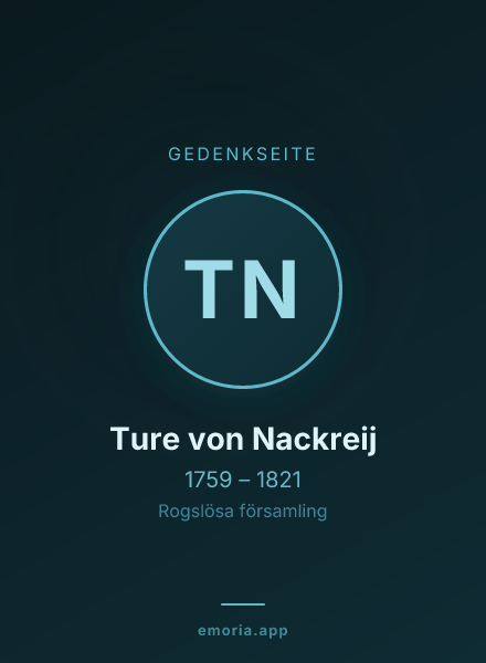 Gedenkportrait von Ture von Nackreij