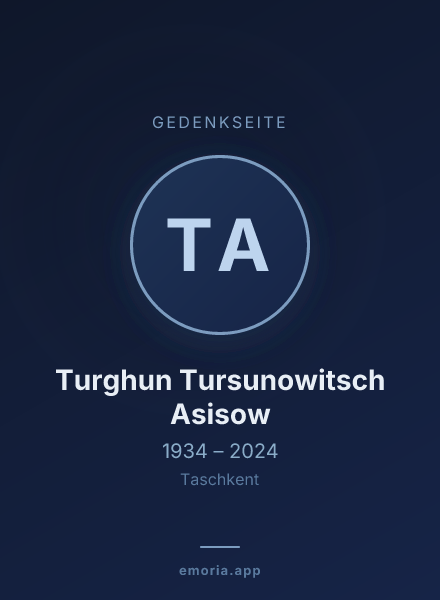 Gedenkportrait von Turghun Tursunowitsch Asisow