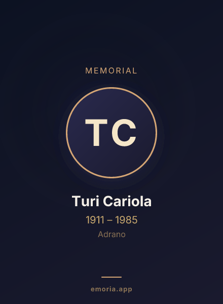 Memorial portrait of Turi Cariola
