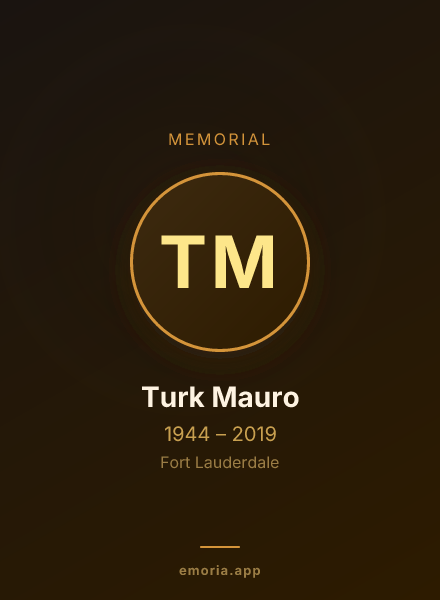 Memorial portrait of Turk Mauro
