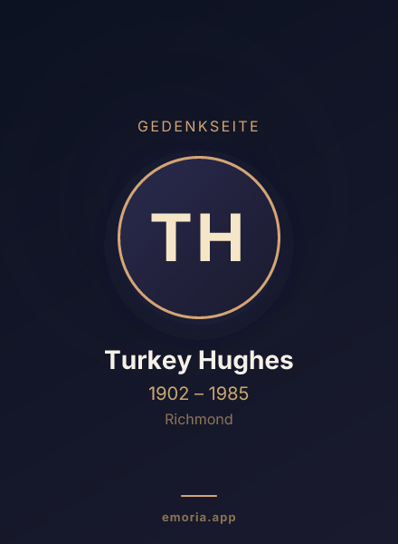 Gedenkportrait von Turkey Hughes