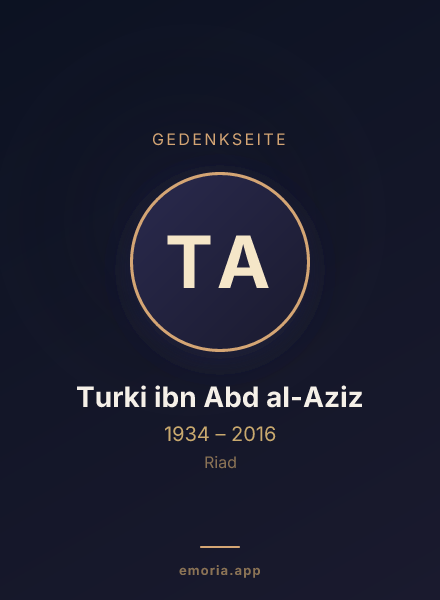 Gedenkportrait von Turki ibn Abd al-Aziz
