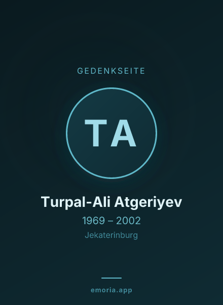 Gedenkportrait von Turpal-Ali Atgeriyev