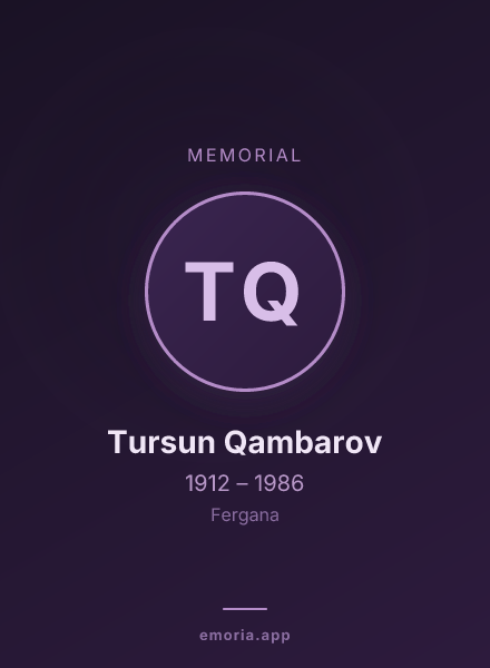 Memorial portrait of Tursun Qambarov
