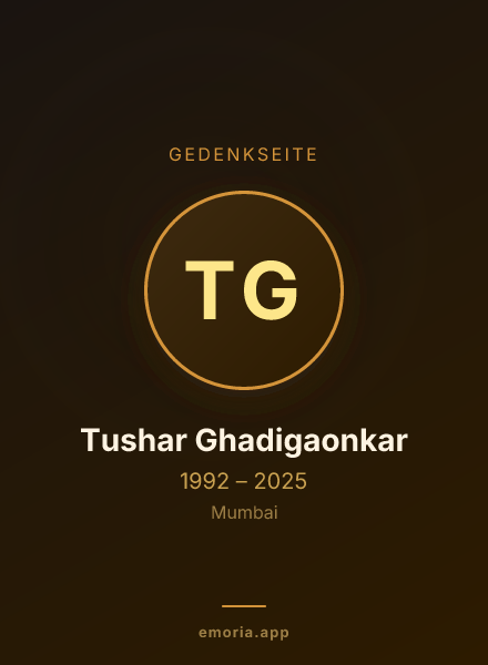 Gedenkportrait von Tushar Ghadigaonkar