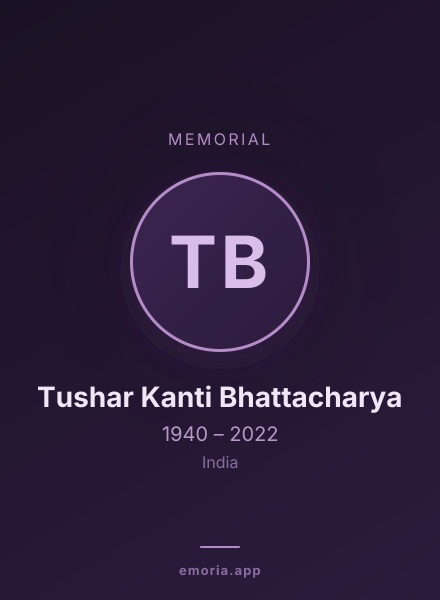 Memorial portrait of Tushar Kanti Bhattacharya