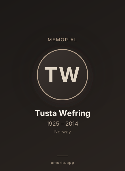 Memorial portrait of Tusta Wefring