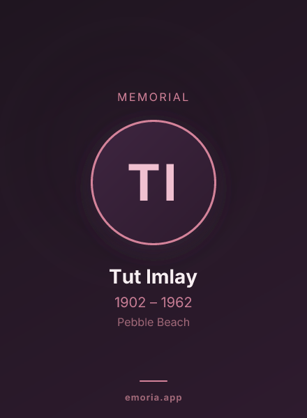 Memorial portrait of Tut Imlay