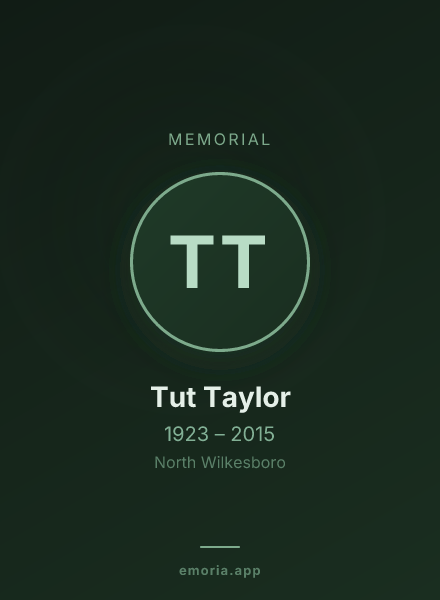 Memorial portrait of Tut Taylor