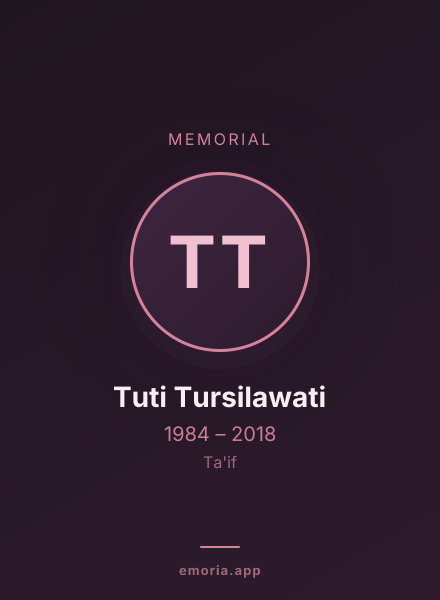 Memorial portrait of Tuti Tursilawati