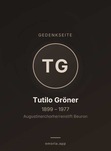 Gedenkportrait von Tutilo Gröner