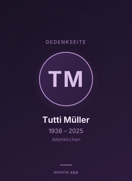 Gedenkportrait von Tutti Müller