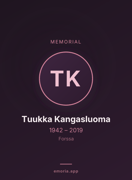 Memorial portrait of Tuukka Kangasluoma