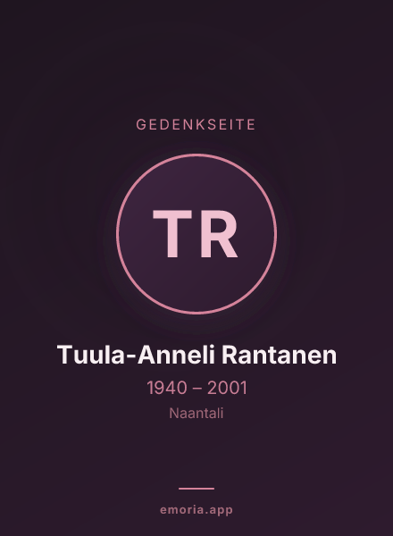 Gedenkportrait von Tuula-Anneli Rantanen