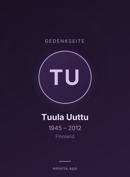 Gedenkportrait von Tuula Uuttu