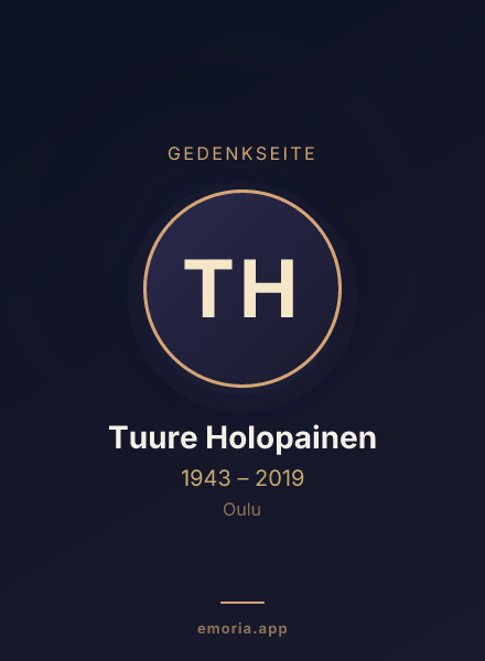 Gedenkportrait von Tuure Holopainen