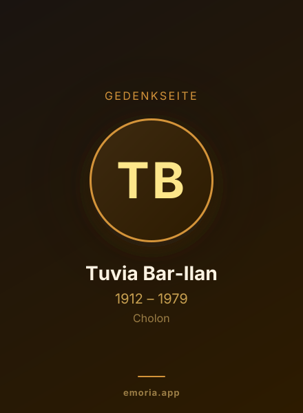 Gedenkportrait von Tuvia Bar-Ilan