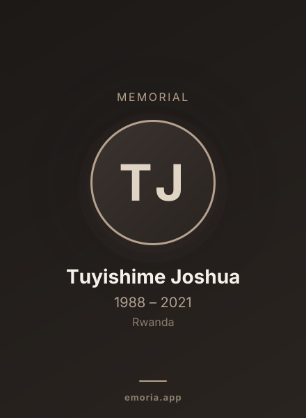 Memorial portrait of Tuyishime Joshua
