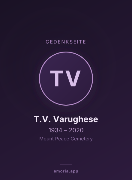 Gedenkportrait von T.V. Varughese