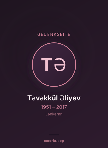 Gedenkportrait von Təvəkkül Əliyev