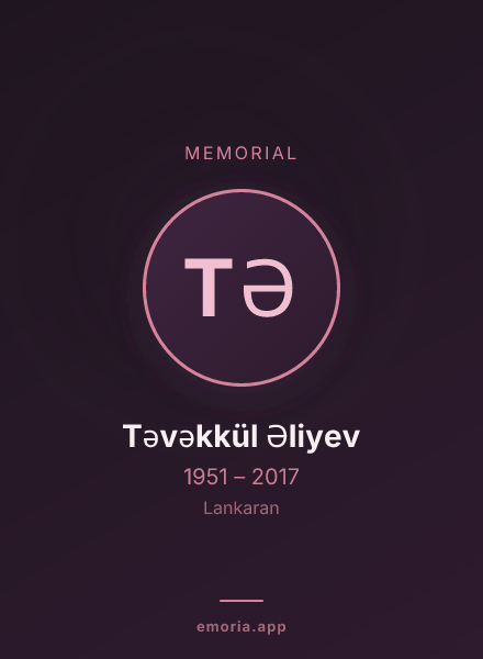 Memorial portrait of Təvəkkül Əliyev