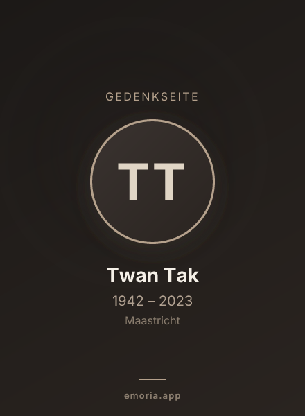 Gedenkportrait von Twan Tak
