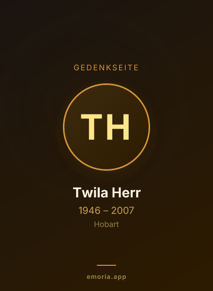 Gedenkportrait von Twila Herr
