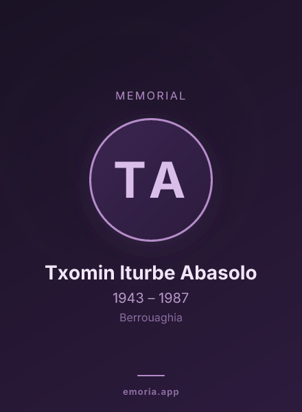 Memorial portrait of Txomin Iturbe Abasolo