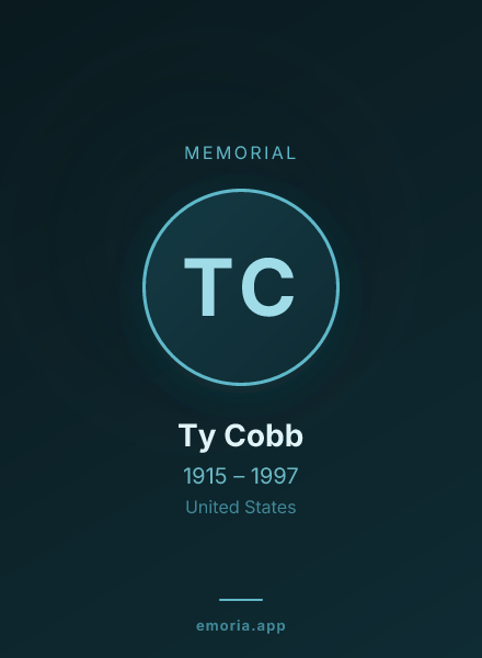 Memorial portrait of Ty Cobb