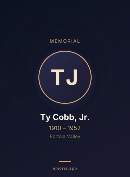 Memorial portrait of Ty Cobb, Jr.