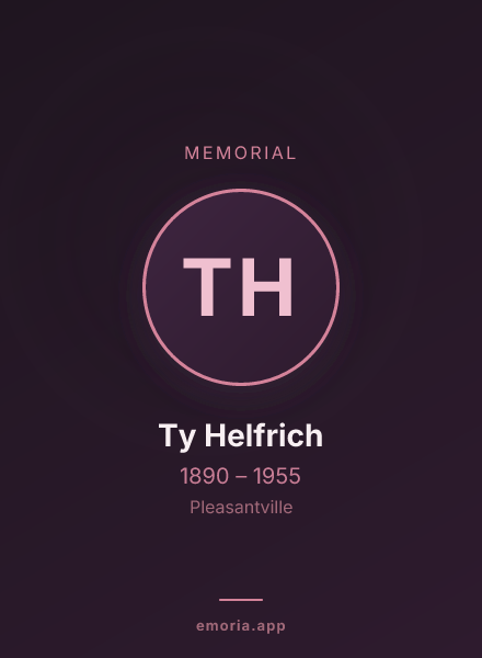 Memorial portrait of Ty Helfrich