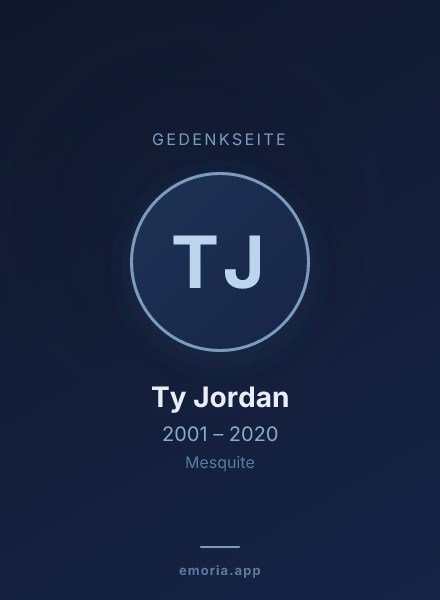 Gedenkportrait von Ty Jordan